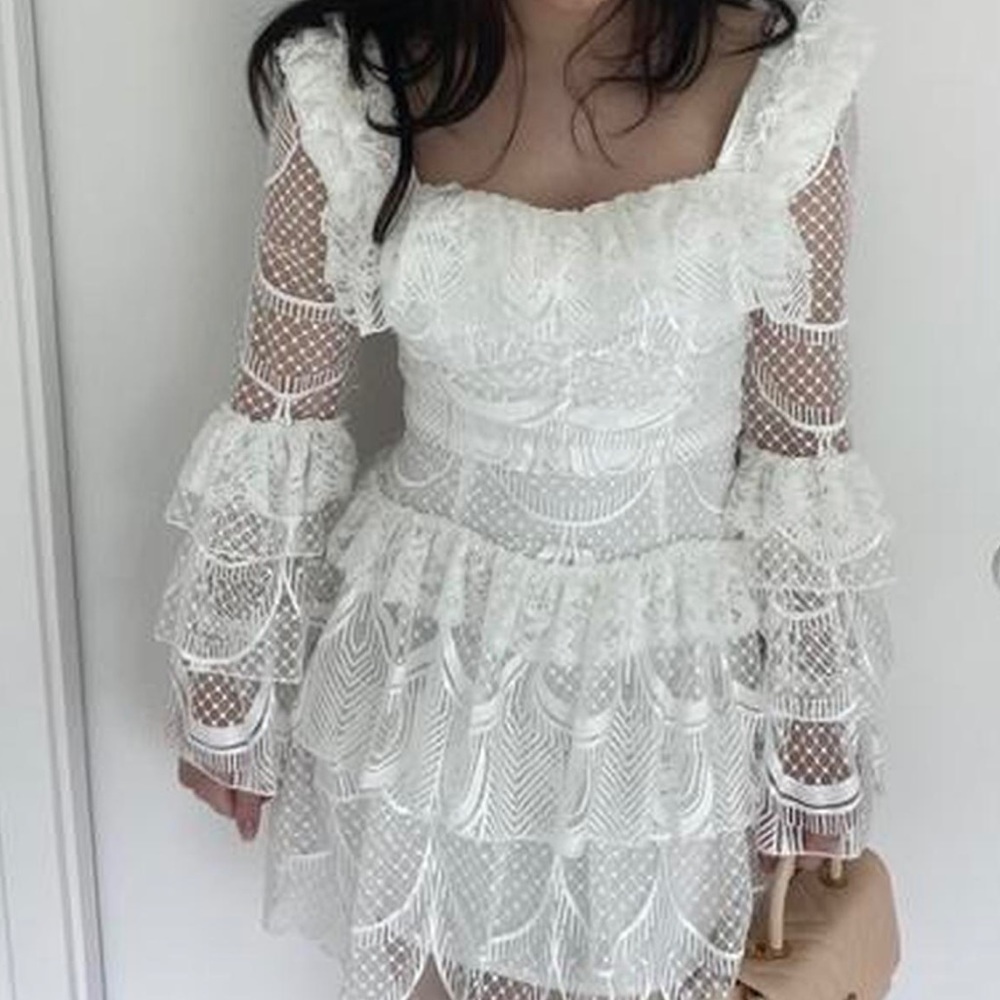 Mossman White Lace short dress